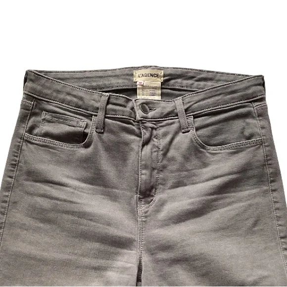 L'AGENCE Women's Margot High Rise Light Gray Skinny Jeans, size 30 - Picture 4 of 11